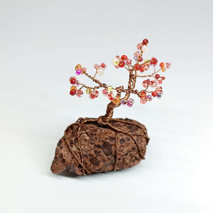 Arbre perles roses rouges – Image 2