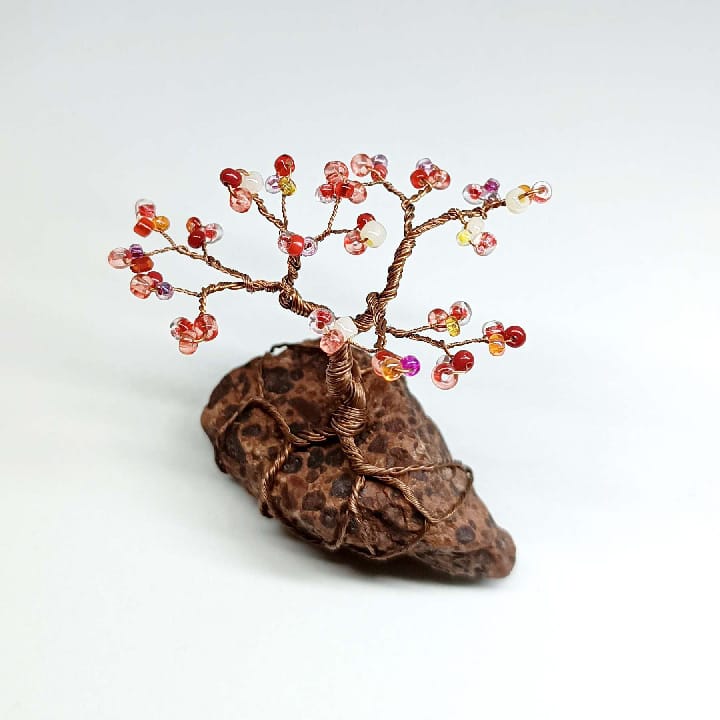 Arbre perles roses rouges – Image 3