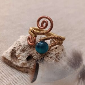 Bague œil de tigre teinté