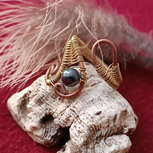 Bague ouverte hématite