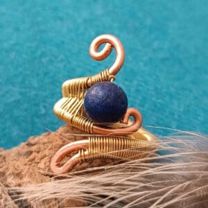 Bague ouverte lapis lazuli