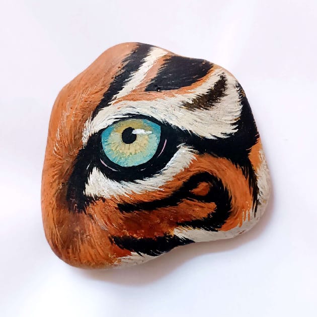 Galet peint œil de tigre – Image 4